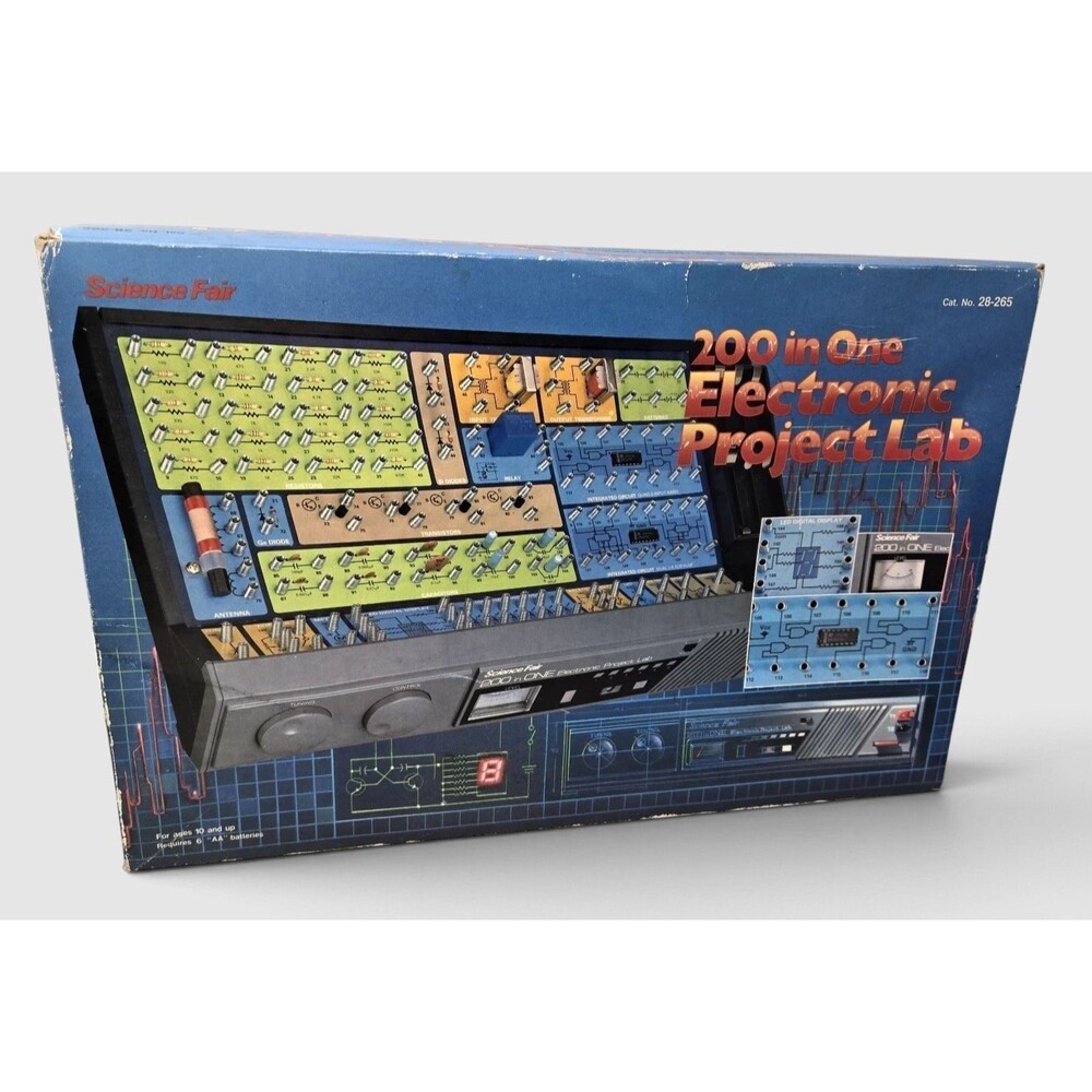 Radio Shack Science Fair 200 in One Electronic Project Lab Kit 28-265 NIB Open